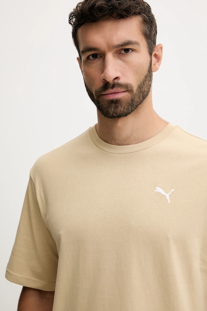 Бавовняна футболка Puma Wardrobe Essential бежевий 629645