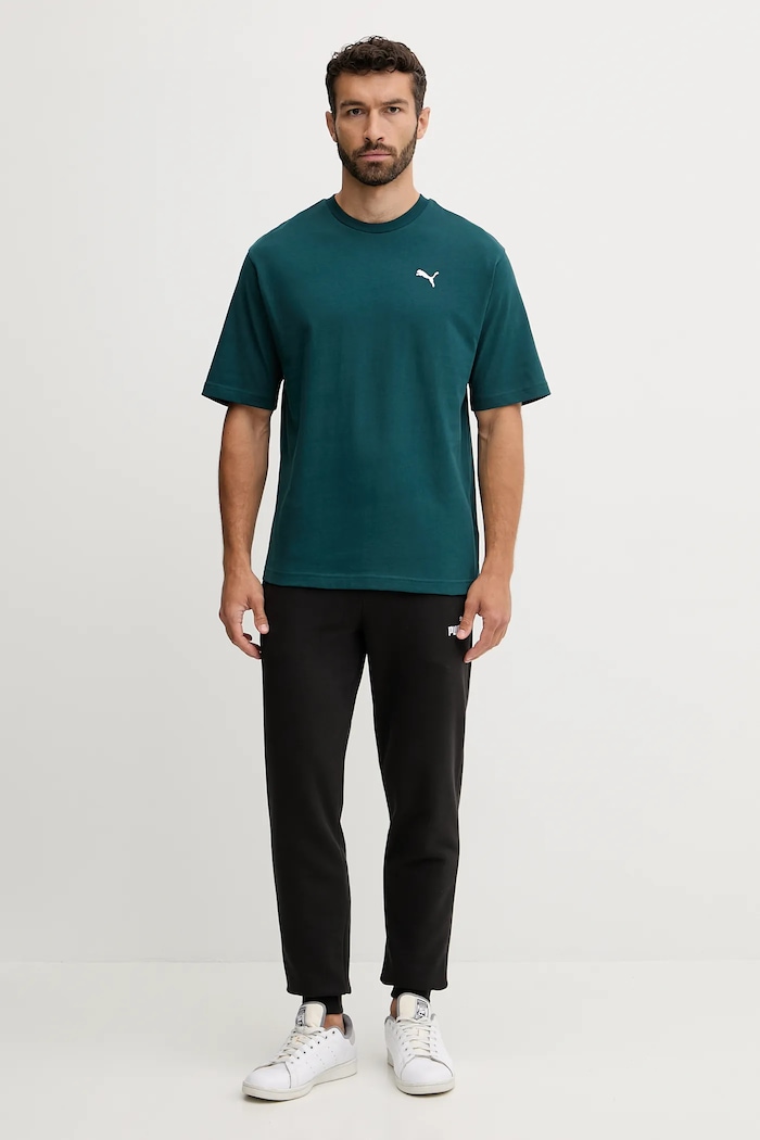 Bavlněné tričko Puma Wardrobe Essential 629645 zelená SS26
