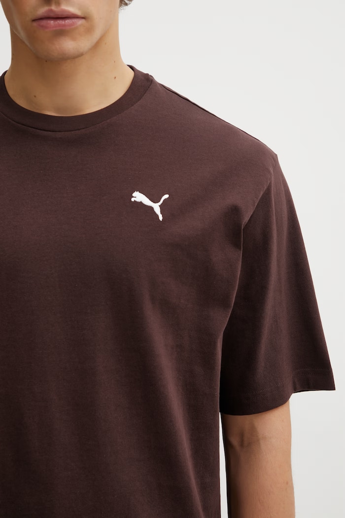 Bavlněné tričko Puma hnědá 629645