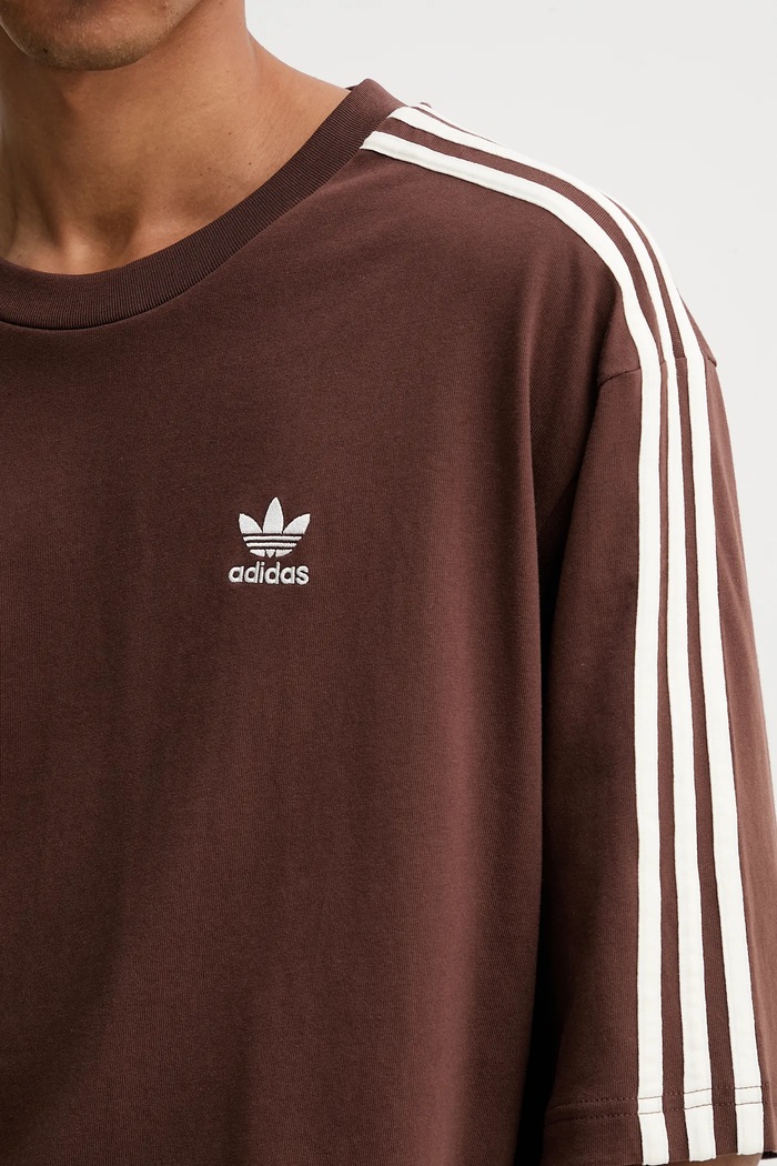 T-shirt bawełniany Oversize Tee adidas Originals brązowy KA0476
