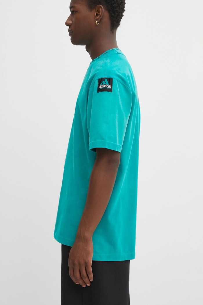 Clothing adidas Originals cotton t-shirt EQT Tee JV5822 turquoise