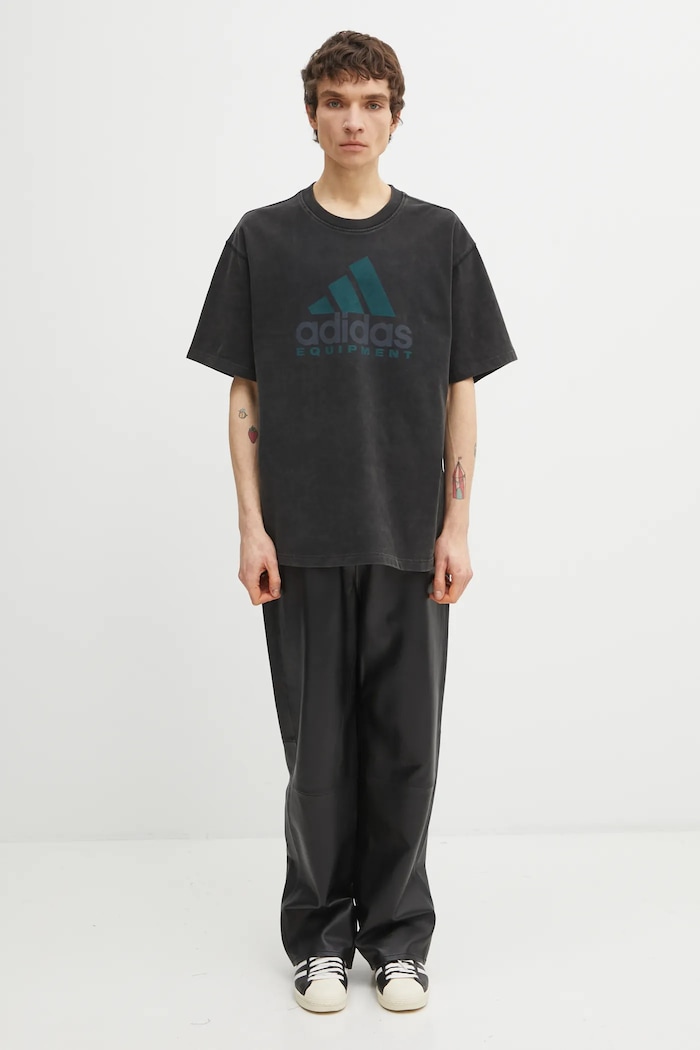 Βαμβακερό μπλουζάκι adidas Originals EQT Tee JV5815 μαύρο