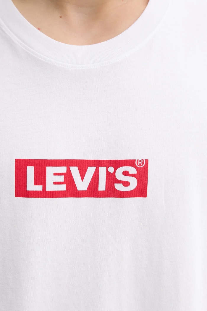 Βαμβακερό μπλουζάκι Levi's A2082.0204 λευκό