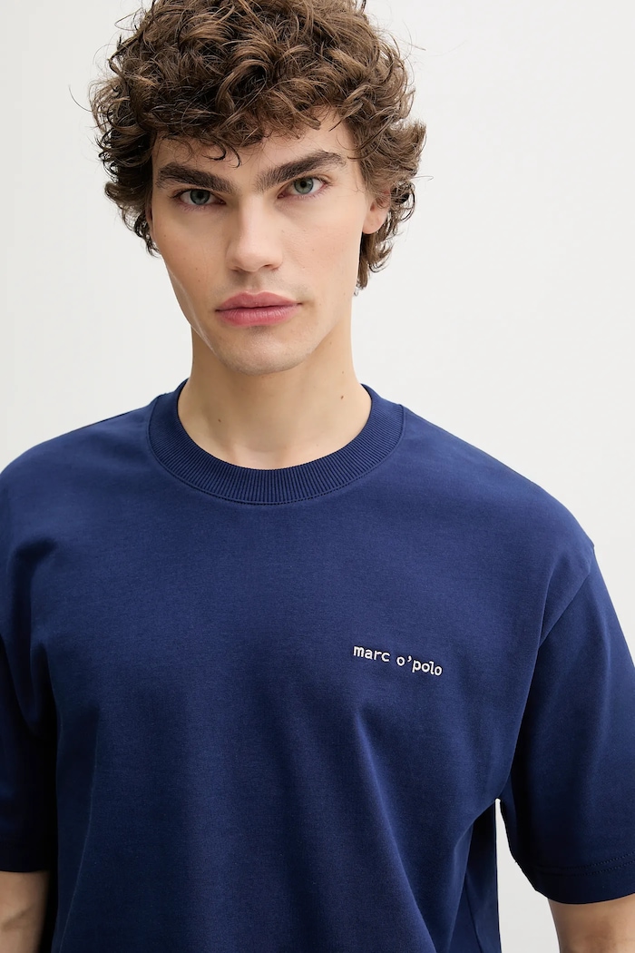 Marc O'Polo t-shirt bawełniany granatowy 5000008457