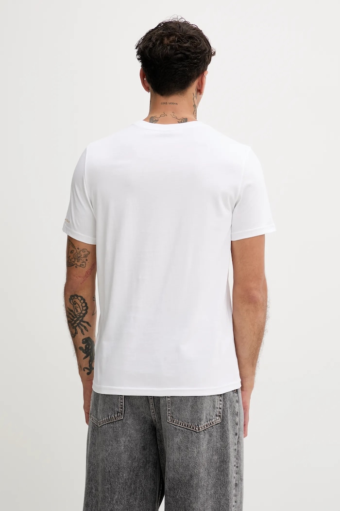 Îmbrăcăminte MOOSE KNUCKLES tricou din bumbac Augstine M34MT705G alb