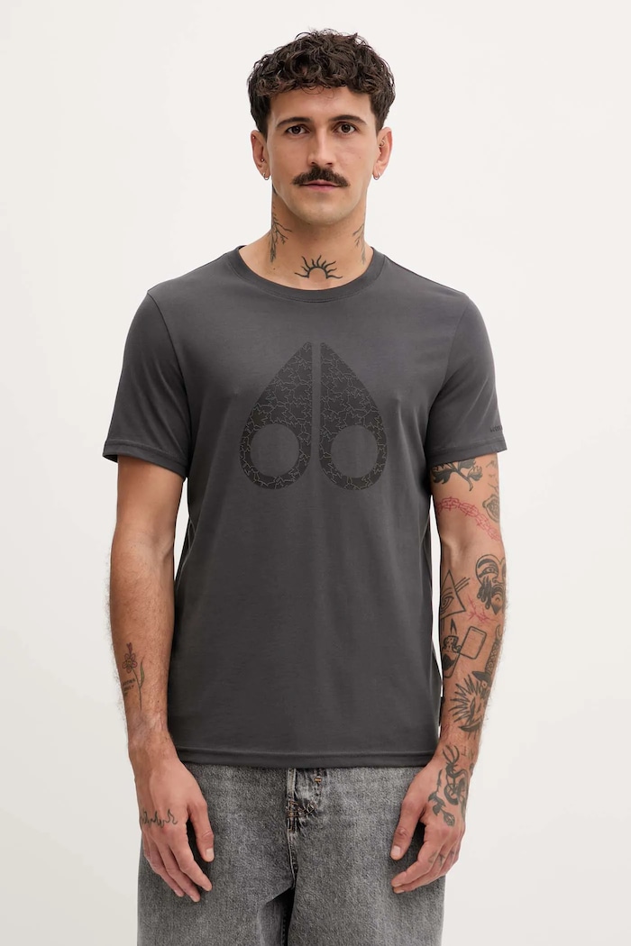 MOOSE KNUCKLES T-shirt bawełniany Chamblee szary M35MT751