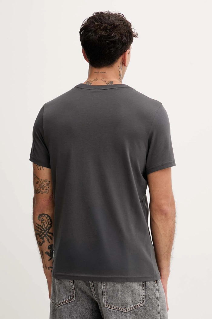Odzież MOOSE KNUCKLES T-shirt bawełniany Chamblee M35MT751 szary