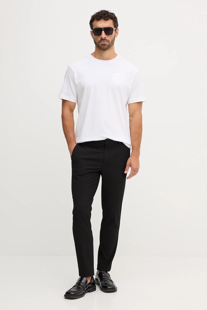 Just Cavalli tricou din bumbac 79OAHT11.CJ500 alb AW25