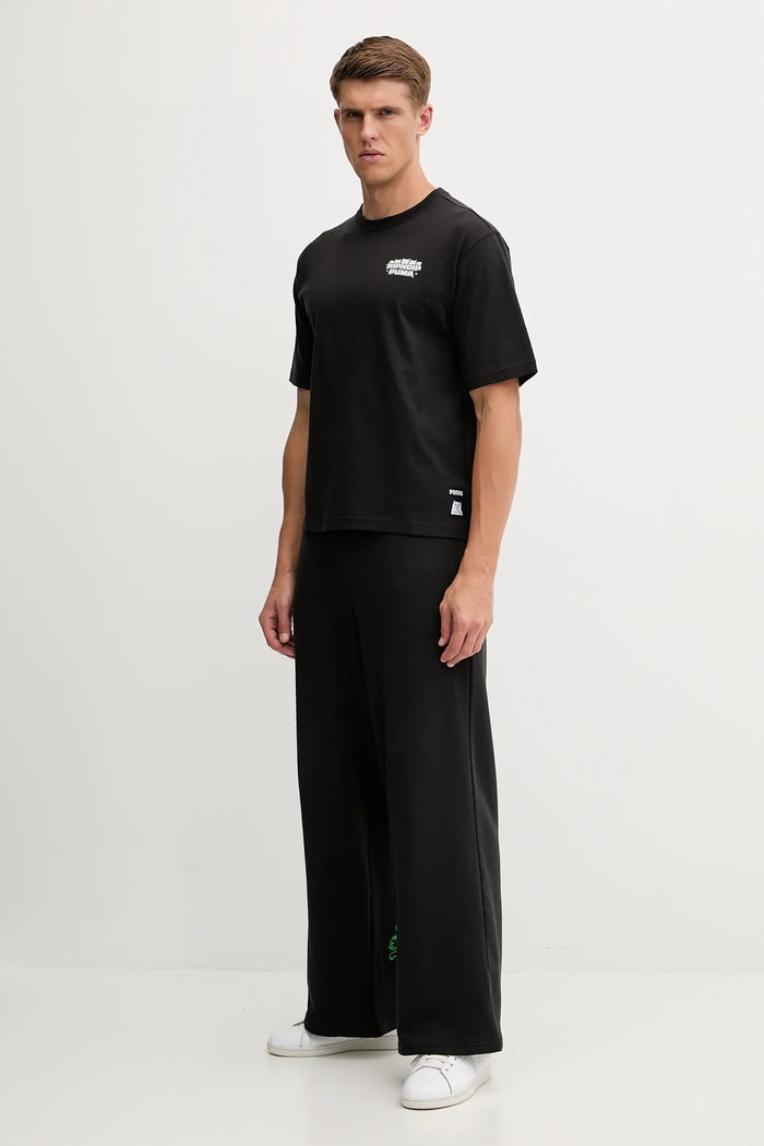 Bombažna kratka majica Puma PUMA x RIPNDIP 632413 črna AW25