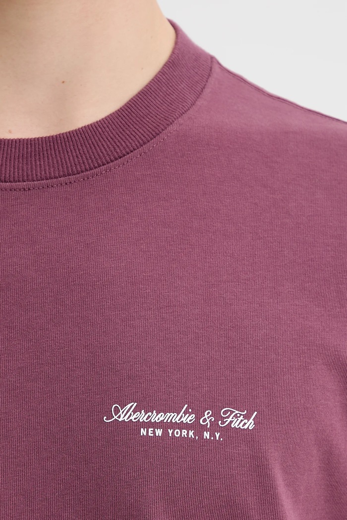 Βαμβακερό μπλουζάκι Abercrombie & Fitch KI123.5091.610 μωβ