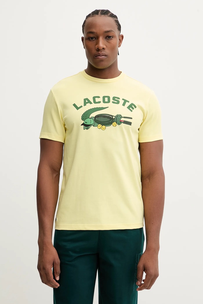 Tričko Lacoste potlač žltá TH4760
