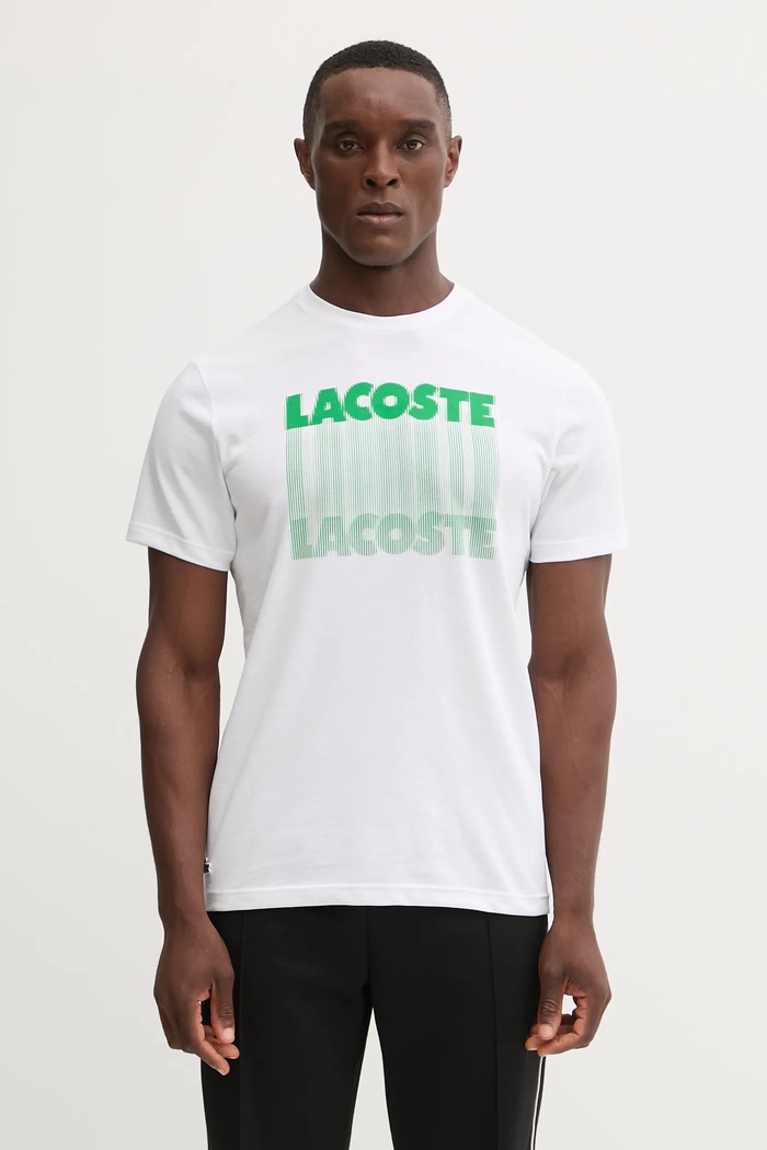Tričko Lacoste potlač biela TH4781