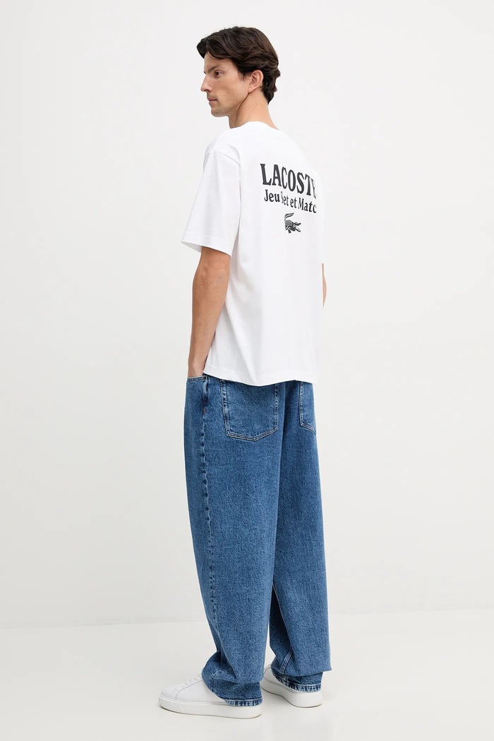 Bavlnené tričko Lacoste TH5950 biela AW25