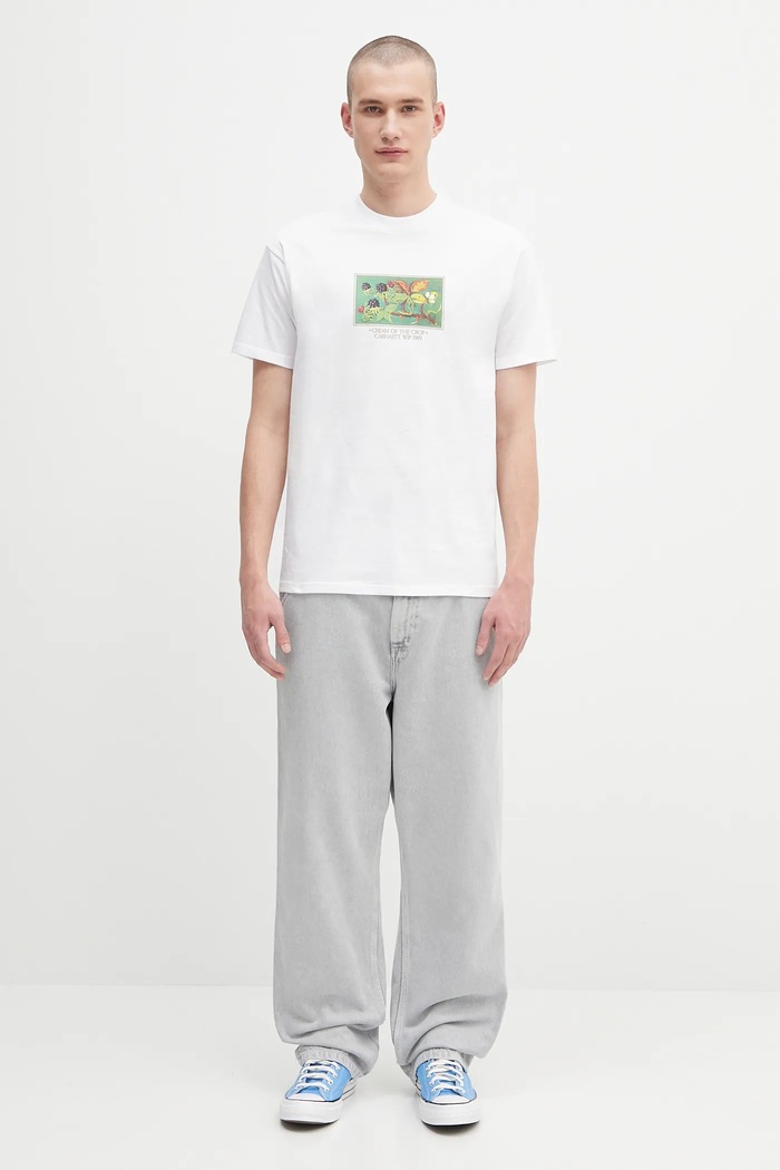 Памучна тениска Carhartt WIP S/S Cream Of The Crop I035192.02XX бял
