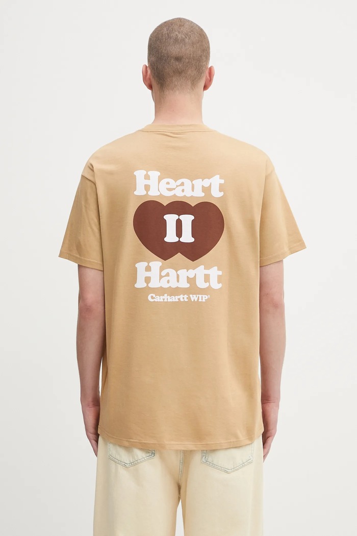 Carhartt WIP t-shirt bawełniany S/S Heart II Hartt bawełna brązowy I035203.07EXX