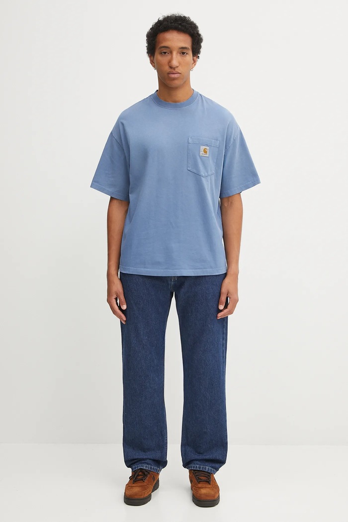 Carhartt WIP cotton t-shirt S/S Hudson Pocket I035140.1YI5F blue