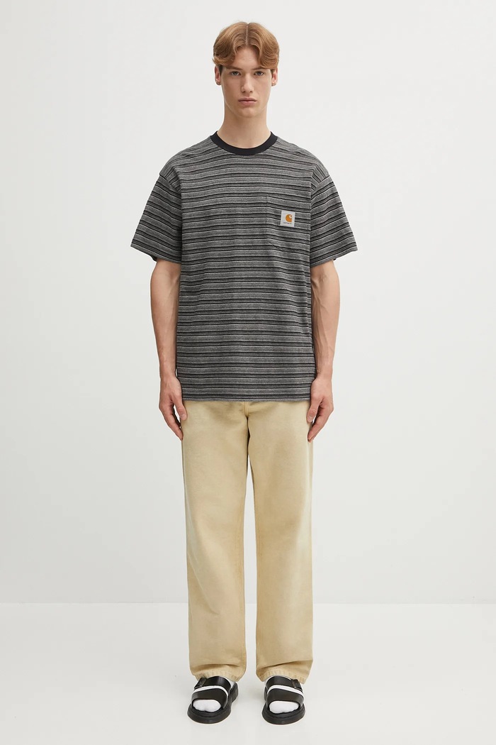 Памучна тениска Carhartt WIP S/S Gellar Pocket I035141.30HXX сив