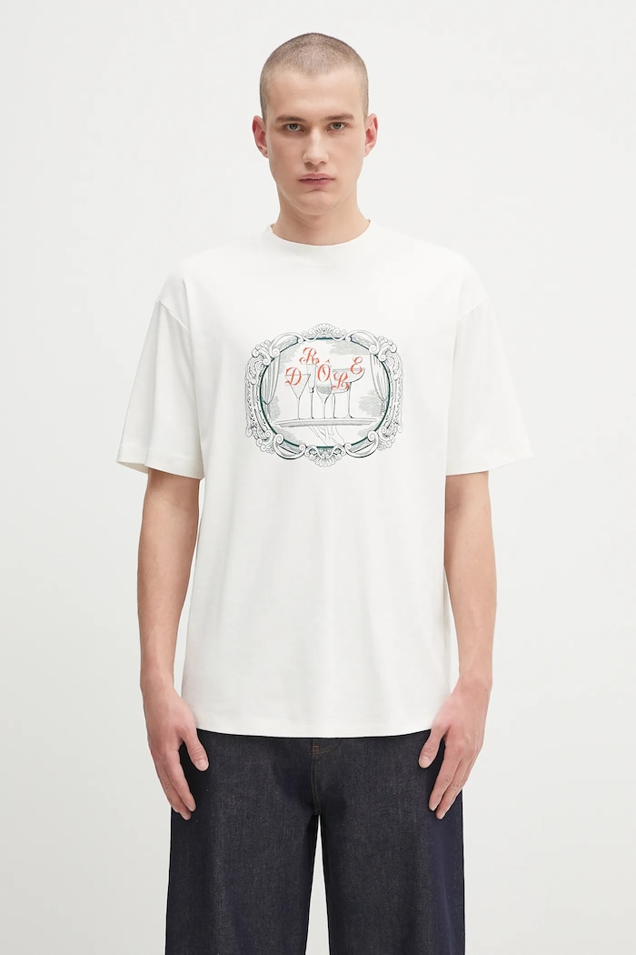 Drôle de Monsieur cotton t-shirt Le Tshirt Plateau cotton white H.TS255.CO002