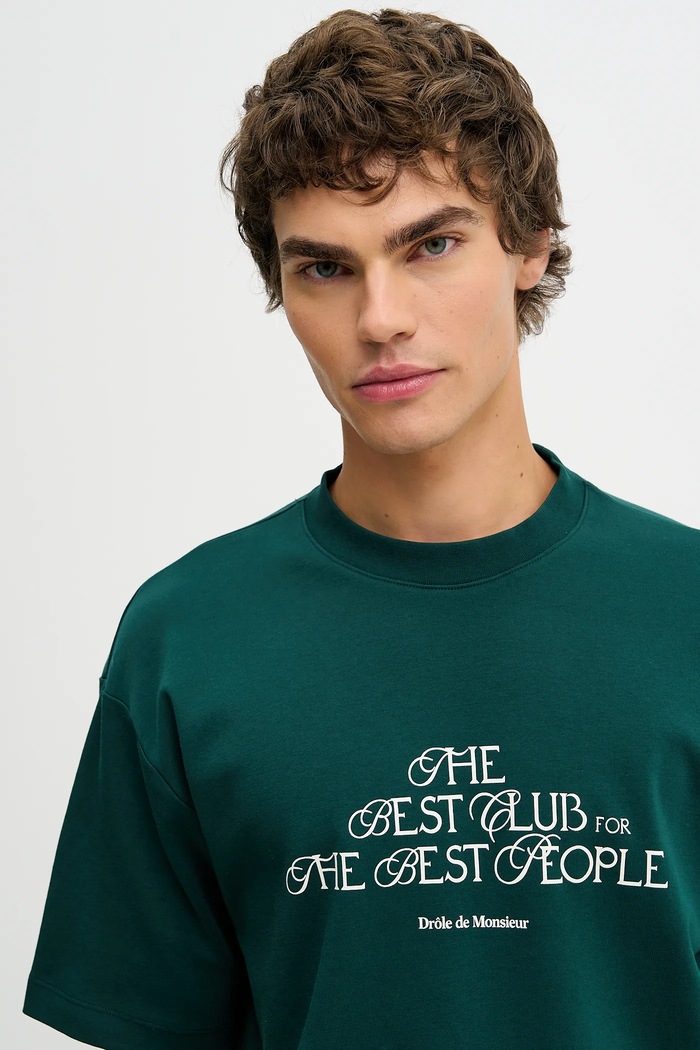 Drôle de Monsieur tričko pánské bavlněné Le T-shirt "The Best Club" zelená I.TS273.CO002