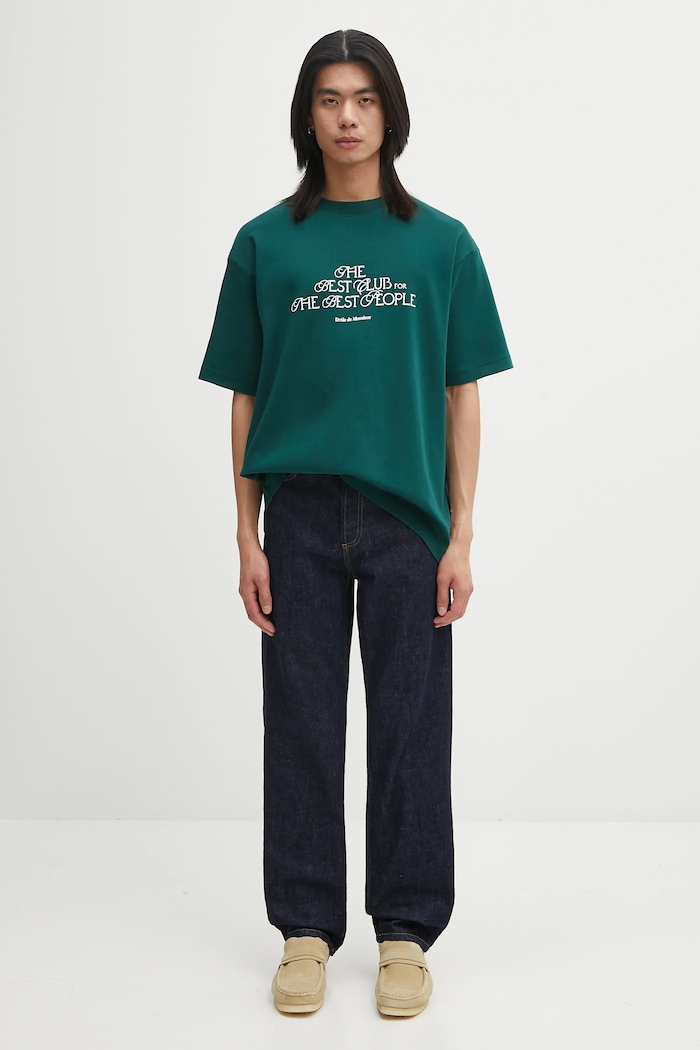 Drôle de Monsieur Le T-shirt "The Best Club" t-shirt cotton Men's I.TS273.CO002 green
