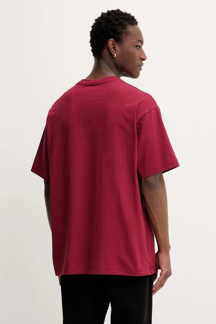 Odzież Vans T-shirt bawełniany VN000P56BRD1 bordowy