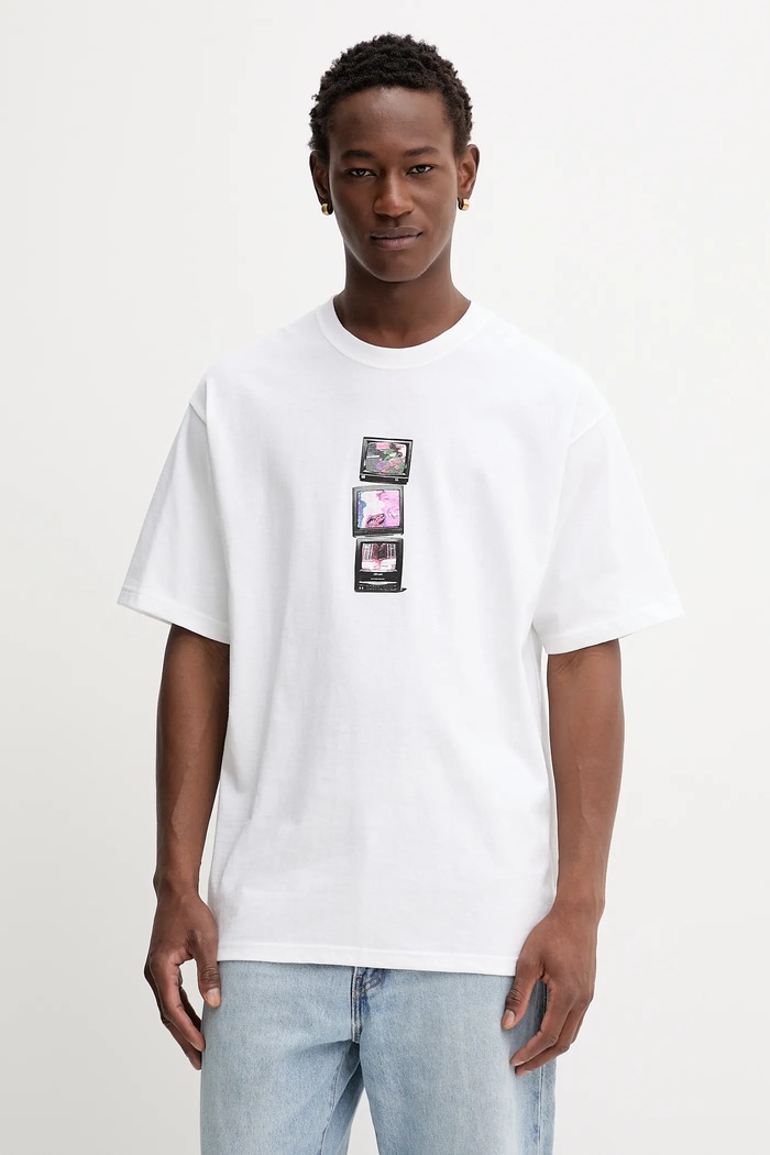 Bavlnené tričko Vans relaxed biela VN000PDTWHT1