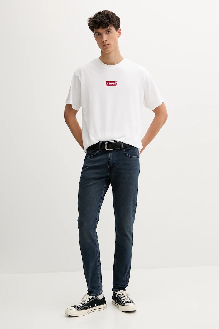 Bombažna kratka majica Levi's 87373.0214 bela AW25
