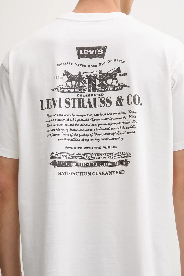Bombažna kratka majica Levi's 87373.0214 bela