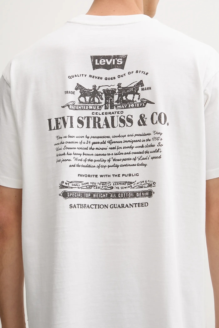 Bombažna kratka majica Levi's 87373.0214 bela