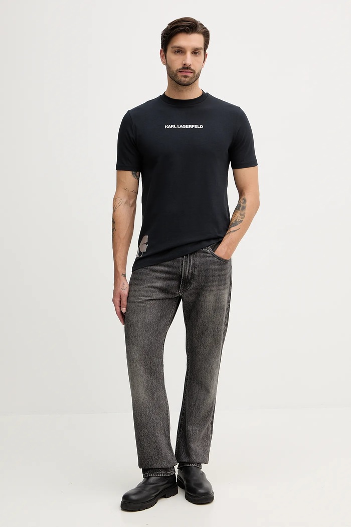 Tričko Karl Lagerfeld 554235.755403 tmavomodrá AW25