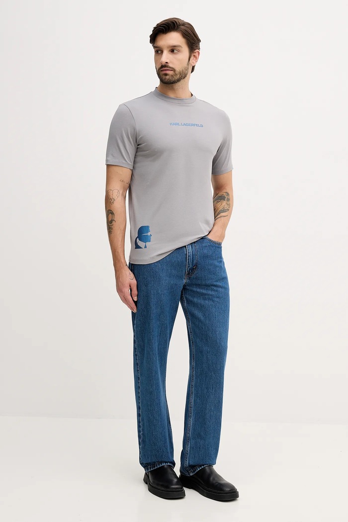 Tričko Karl Lagerfeld 554235.755403 sivá AW25