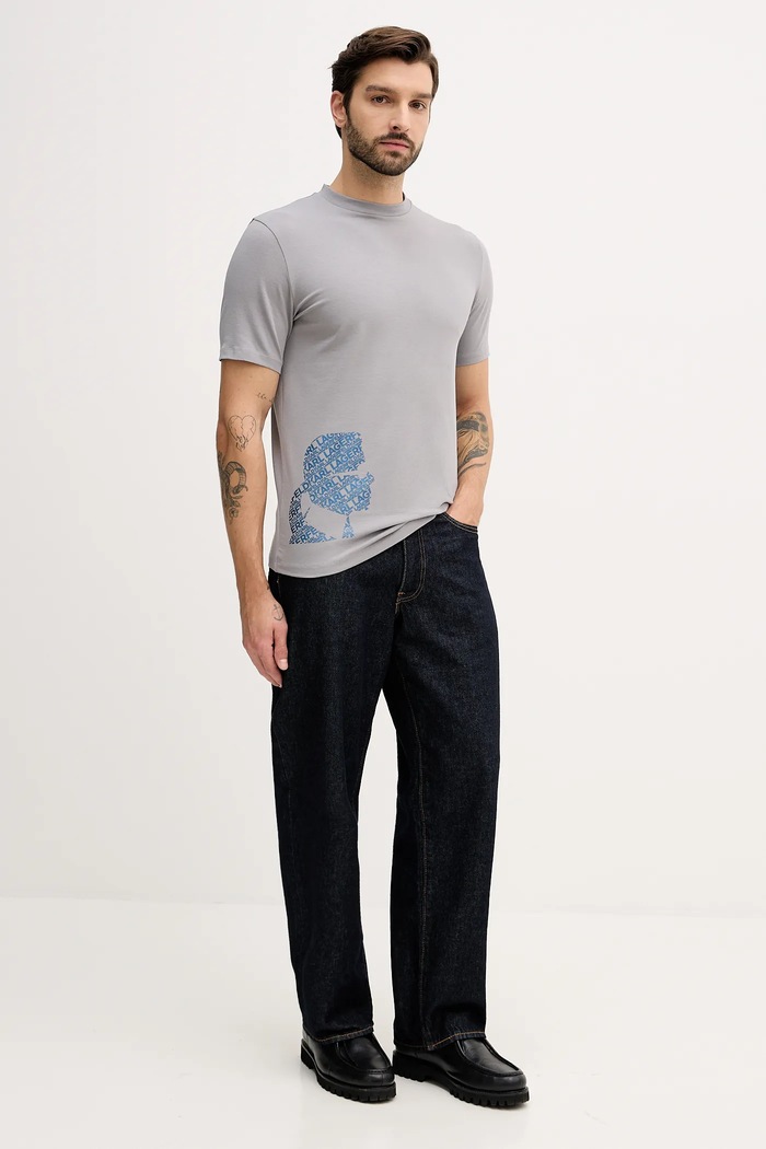 Tričko Karl Lagerfeld 554235.755404 sivá AW25