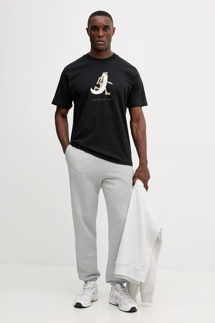 New Balance t-shirt bawełniany MT53941BK czarny AW25