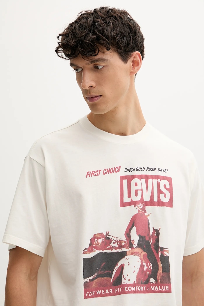 Bavlnené tričko Levi's béžová 87373.0228