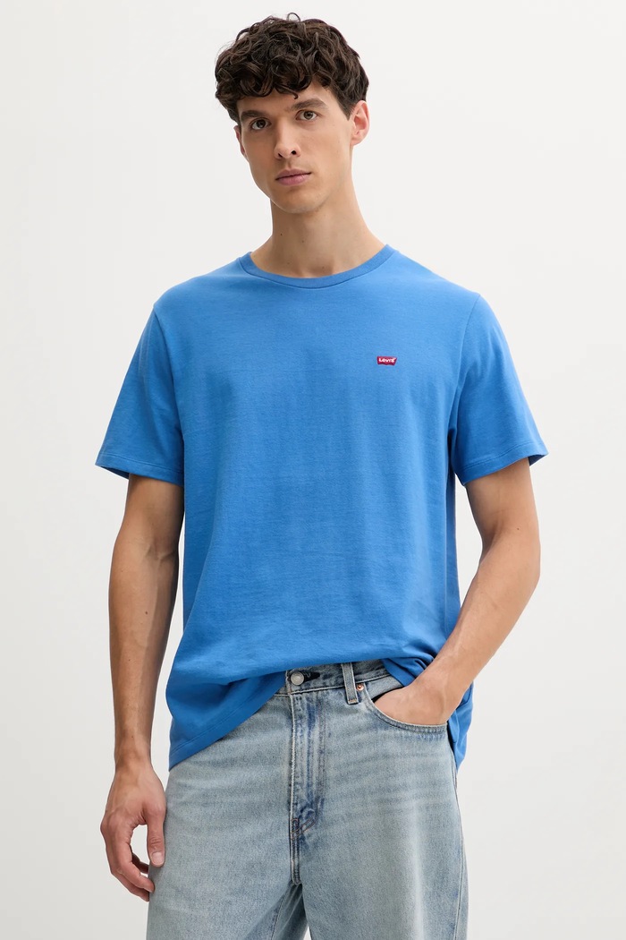 Levi's tricou din bumbac uni albastru 56605.0281