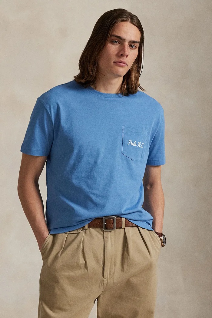 Bavlněné tričko Polo Ralph Lauren 710P00084 modrá AW25