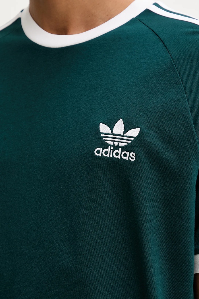 adidas Originals t-shirt bawełniany 3-Stripes JY1374 zielony