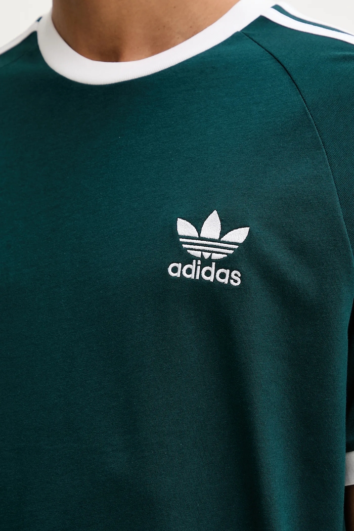 adidas Originals t-shirt bawełniany 3-Stripes JY1374 zielony