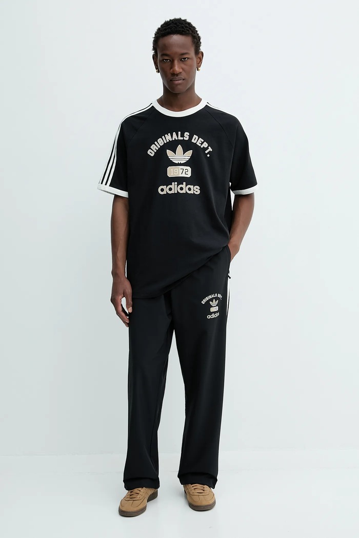 Βαμβακερό μπλουζάκι adidas Originals OG Dept Tee KD6265 μαύρο AW25