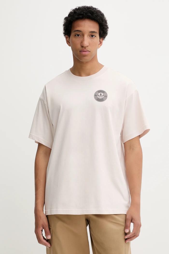 Oblečenie Bavlnené tričko adidas Originals Street Band Tee KQ9956 béžová