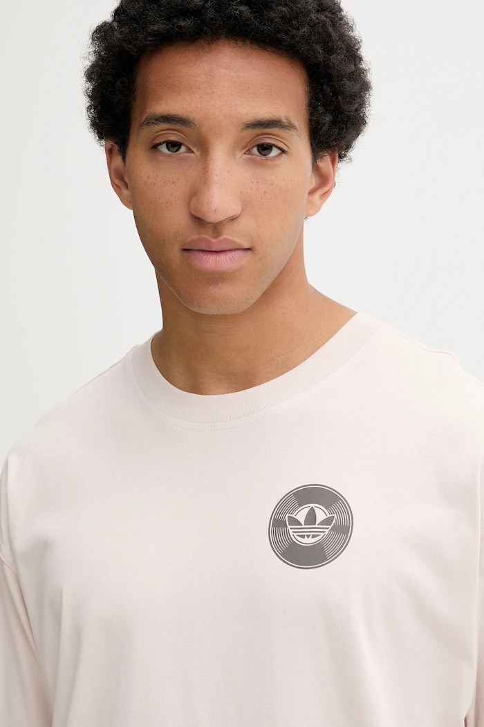 Bavlnené tričko adidas Originals Street Band Tee béžová KQ9956
