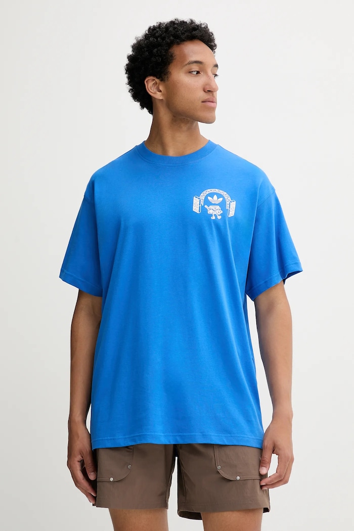 adidas Originals t-shirt bawełniany Music Fests Tee nadruk niebieski KR5104