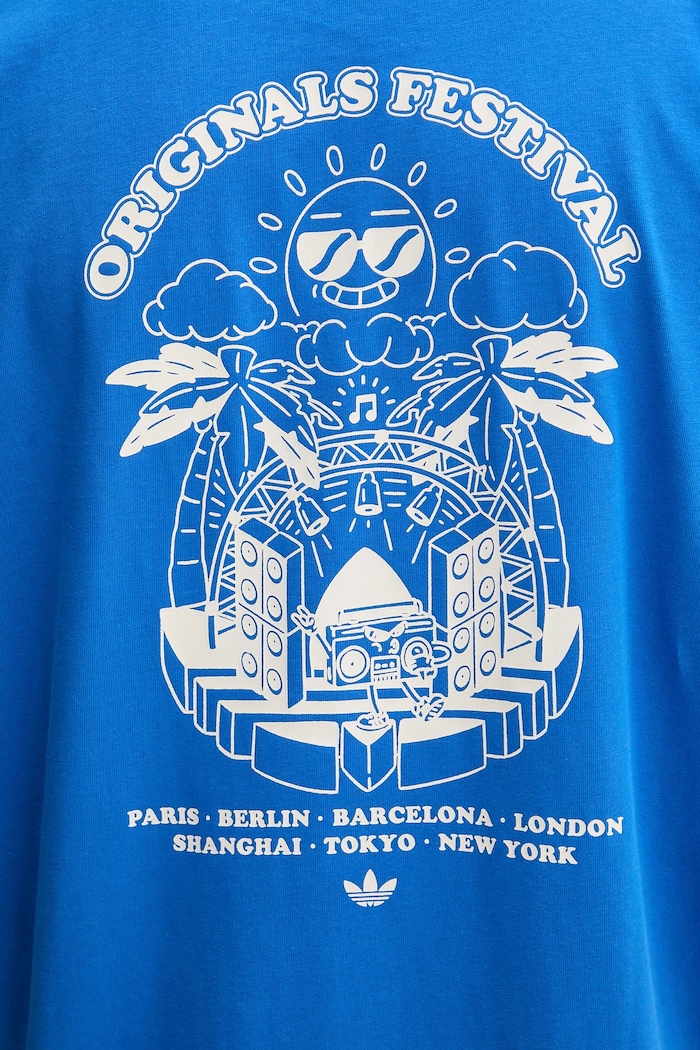 adidas Originals t-shirt bawełniany Music Fests Tee niebieski KR5104
