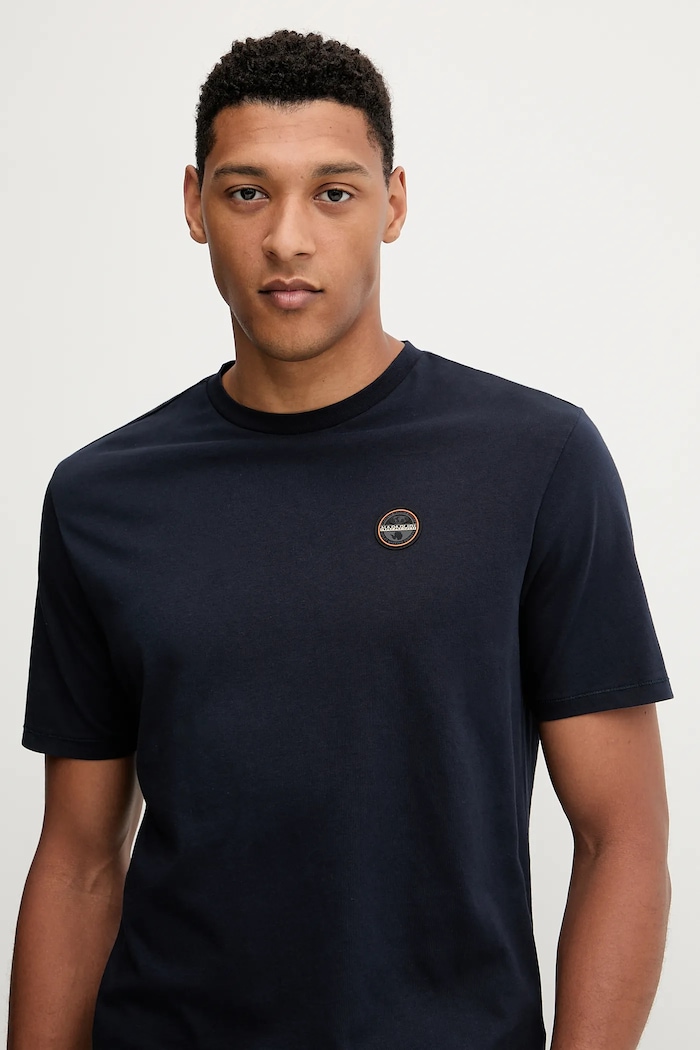 Napapijri tricou din bumbac S-Badge bleumarin NP0A89491761