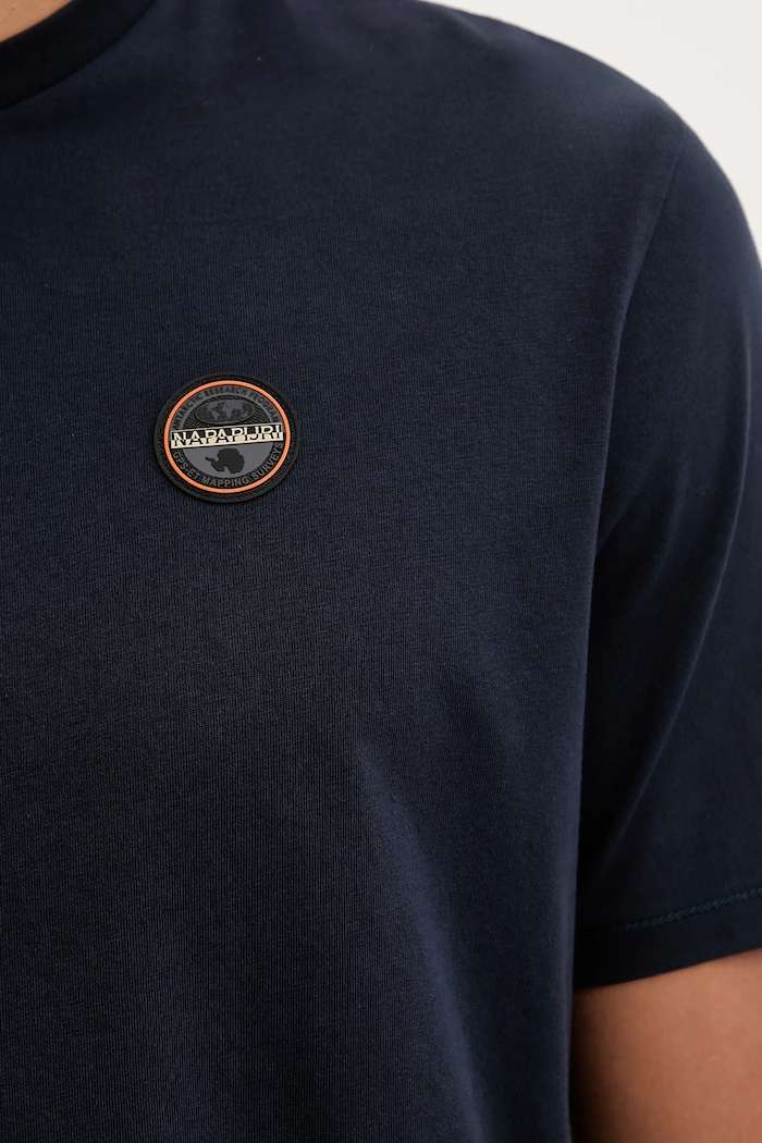 Napapijri tricou din bumbac S-Badge NP0A89491761 bleumarin