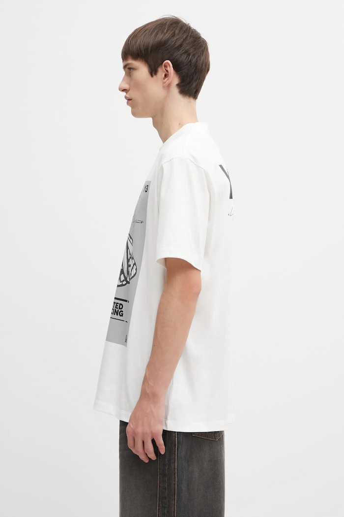 Хлопковая футболка Y-3 x Neighborhood Graphic JX7437 белый AW25