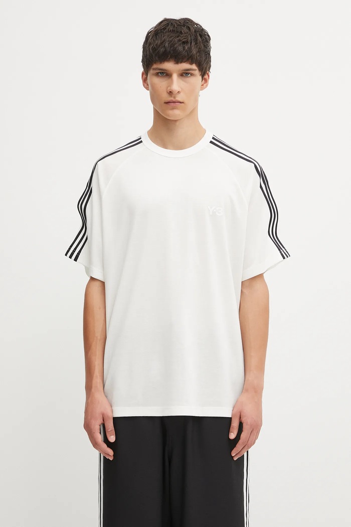Y-3 t-shirt z wełną Wire beżowy JY8187