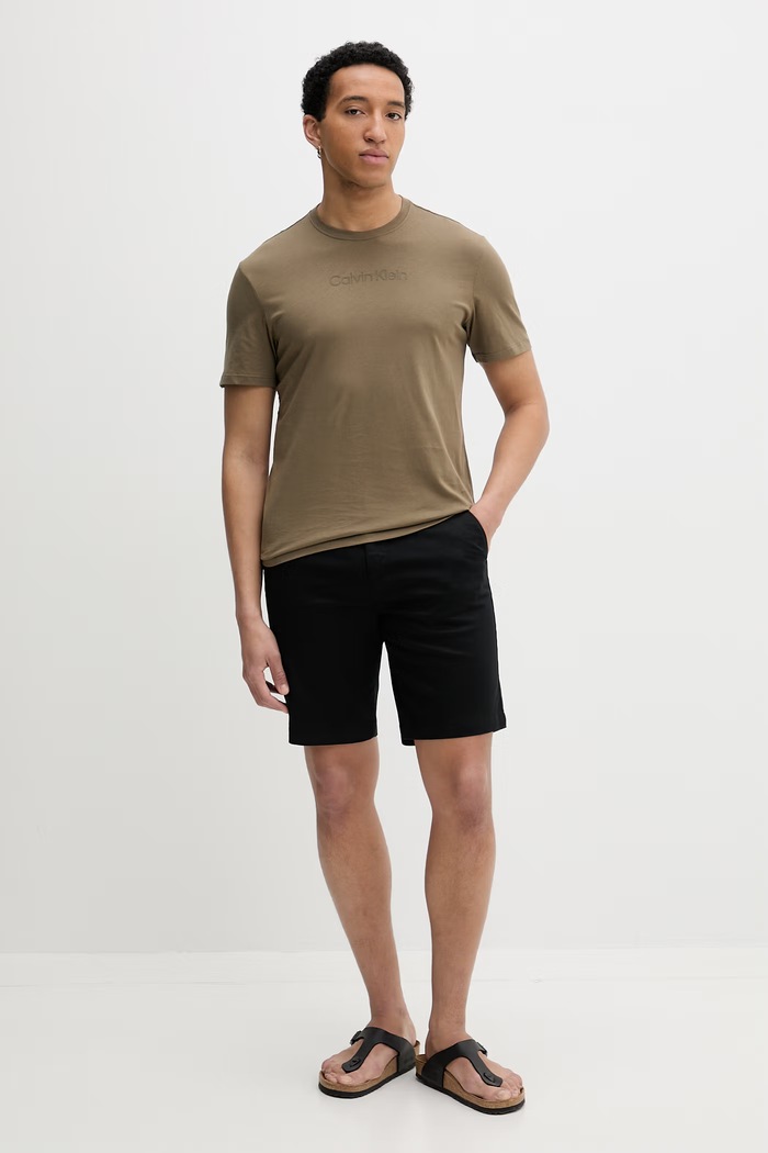 Calvin Klein basic tričko pánské bavlněné LV04LD230G zelená SS26