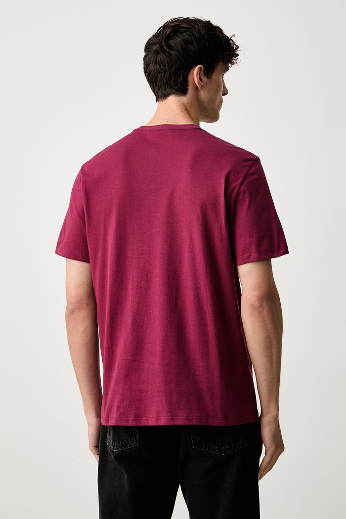 Odzież Calvin Klein T-shirt basic męski bawełniany LV04LD230G bordowy