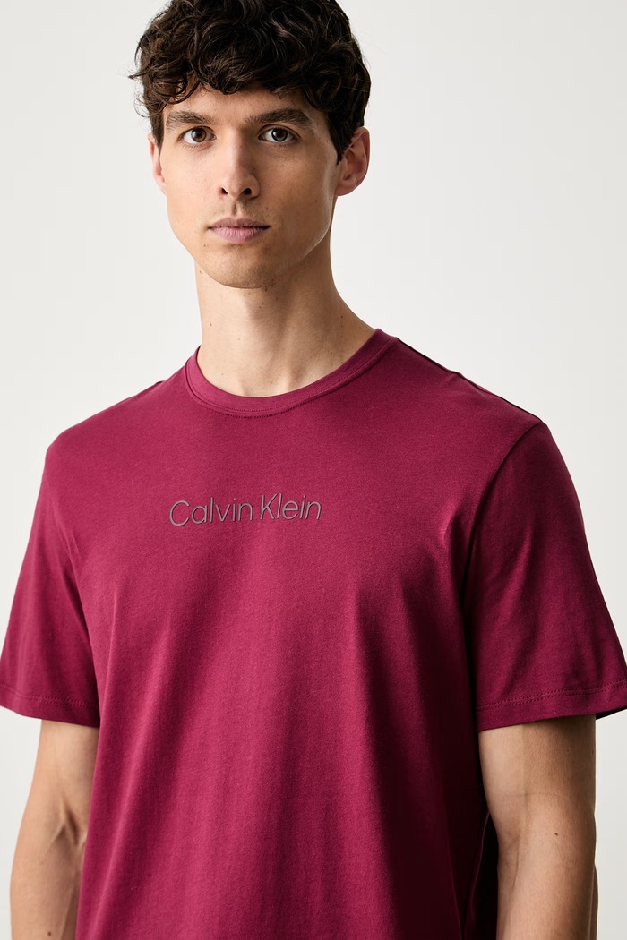 Calvin Klein T-shirt basic męski bawełniany bordowy LV04LD230G